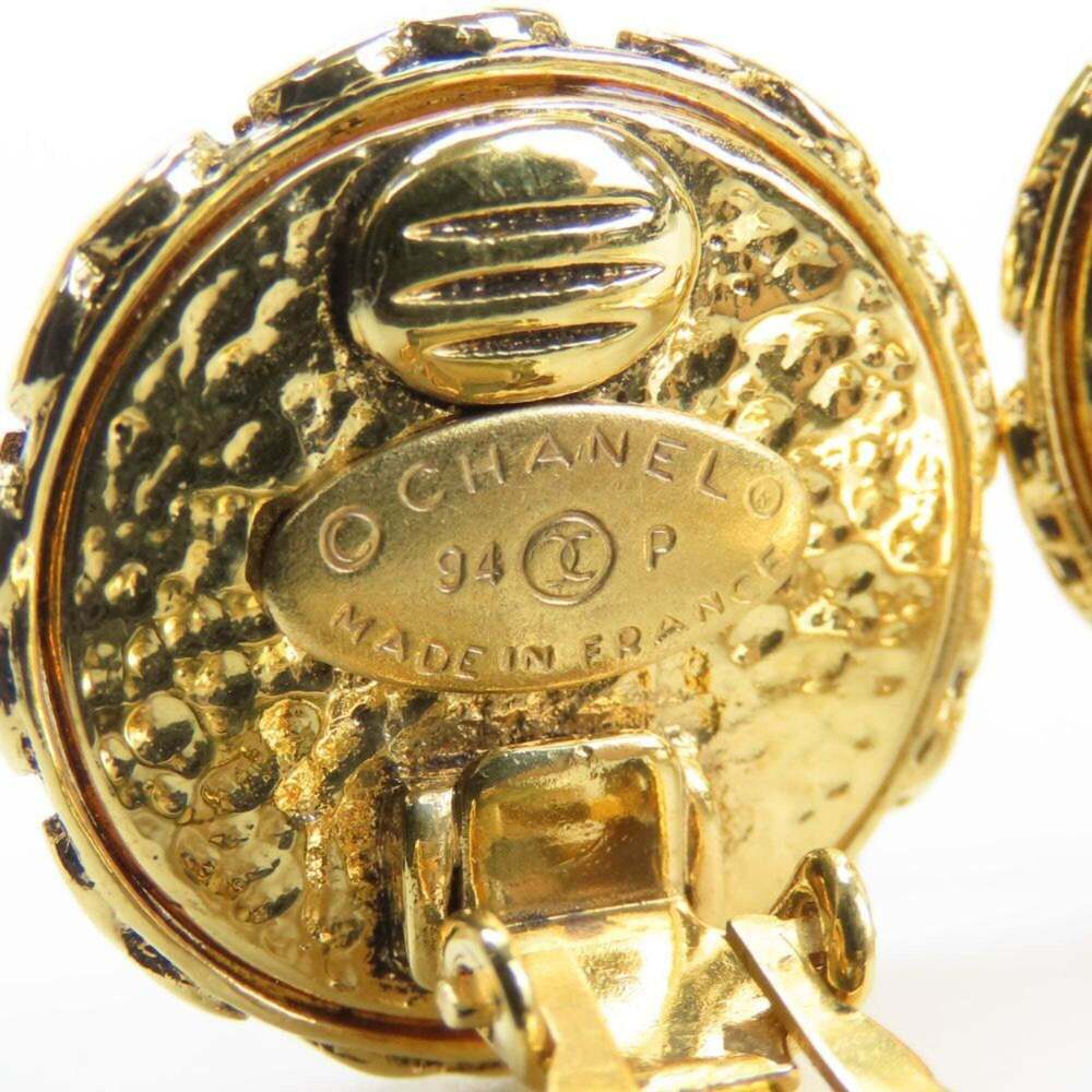 CHANEL Authentic Gold Pearl Logo Earrings - Picture 5 of 11